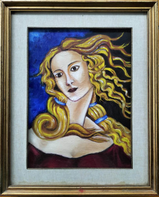 Portretul zeiţei Venus de Botticelli - copie, pictură pe p&amp;acirc;nză foto