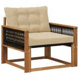 vidaXL Set de canapele de exterior Lemn solid de Acacia și Textilene 3438889