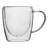 Cană Sticlă Doublewall, Transparentă, Capacitate 0,25L, Potrivită pentru Microunde, Oem