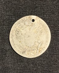 Moneda 20 creitari 1826 Austria argint semn monetarie E Alba Iulia foto