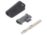 Mufă Banană 4mm Neagră Nichelată 19A