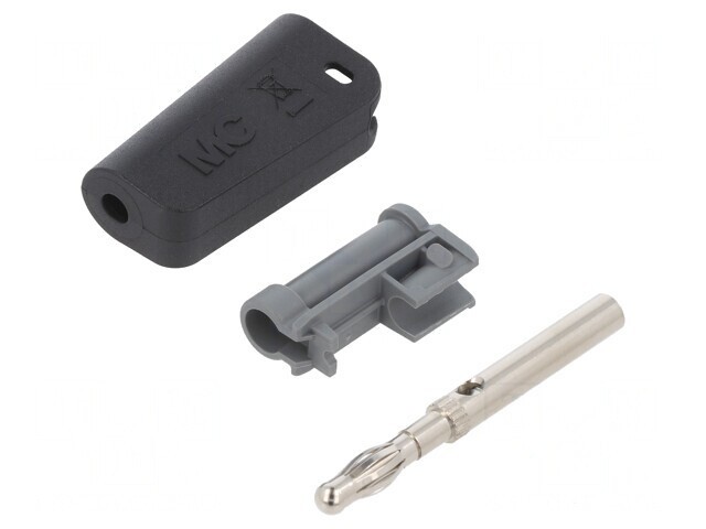 Mufă Banană 4mm Neagră Nichelată 19A