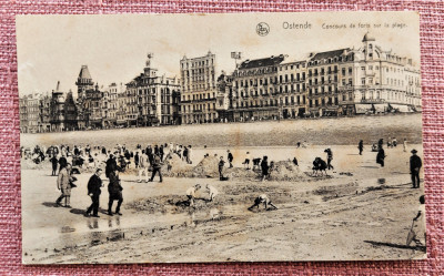 Ostende Concurs de construit castele de nisip pe plaja - Necirculata foto