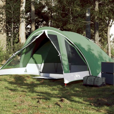 Cabină cort de camping, 4 persoane, verde, impermeabil foto