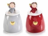 Set 2 borcane decorative ceramica Ingeri 9x13 cm