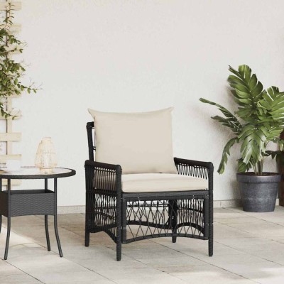 vidaXL Scaun pentru Grădină Negru 60 x 70 x 78cm poliratan 42006217 foto