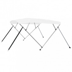 Parasolar barcă Bimini cu 4 arcuri, alb, 243x210x137 cm