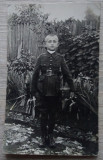 Cp real foto Rom&acirc;nia : băiețel &icirc;n uniformă militara - 1928