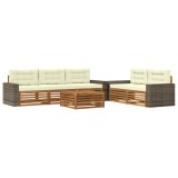vidaXL Set de canapele de exterior 6 pcs Natural și Crem 3383038