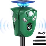 Cumpara ieftin Dispozitiv ultrasunete anti-daunatori BIRAI BR07, 360&deg; cu 3 senzori IR, 5 moduri, lumini LED intermitente, incarcare solara/USB, protectie impotriva p