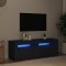 Comodă TV cu lumini LED, negru, 120x35x40 cm