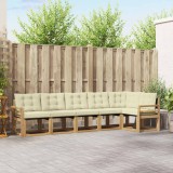 vidaXL Set de canapele de exterior cu pernă 6 pcs Alb și crem 3389524