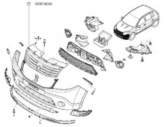 Grila Radiator Logan Facelift Renault 8200748240 foto