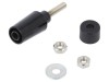 Soclu banană 4mm 32A neagră pe panou 45mm alamă