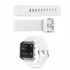 Bratara TPU Silicon pentru Fitbit Blaze Culoare Alb, Mărime L foto