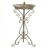 Outsunny F&acirc;nt&acirc;nă pentru păsări cu statuetă de pasăre și suport decorativ, bol vintage pentru grădină, Verde | Aosom Romania