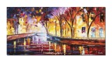 Cumpara ieftin Tablou pictat manual, Peisaj citadin, impresionist, 120x60cm ulei pe panza in cutit efect 3D, gata de expus pe perete