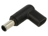 Adaptor USB C Soclu DC 6,5/4,4 100W 5A Negru, Akyga