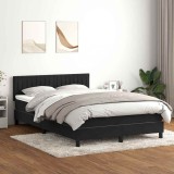 Cumpara ieftin Pat box spring cu saltea, negru, 140x210 cm, catifea