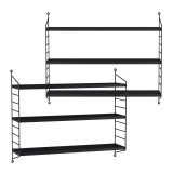 Set 2 buc raft perete Str&auml;ngn&auml;s 50x60x15cm otel negru [en.casa] HausGarden Leisure, [en.casa]