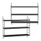 Set 2 buc raft perete Strangnas 50x60x15cm otel negru [en.casa] HausGarden Leisure