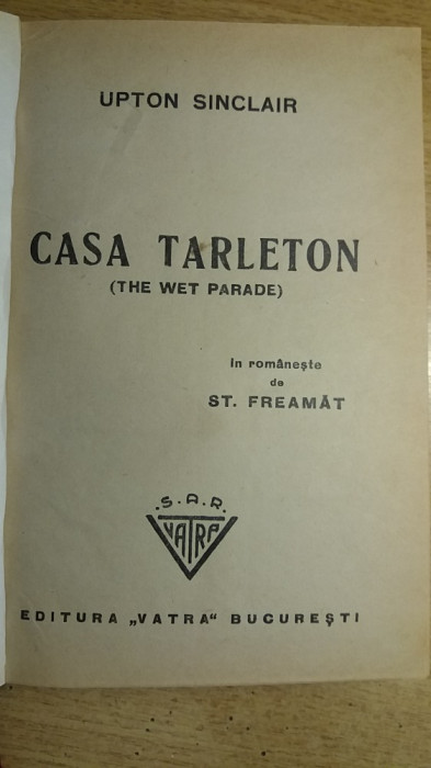 myh 544 - CASA TARLETON - UPTON SINCLAIR - ED 1943