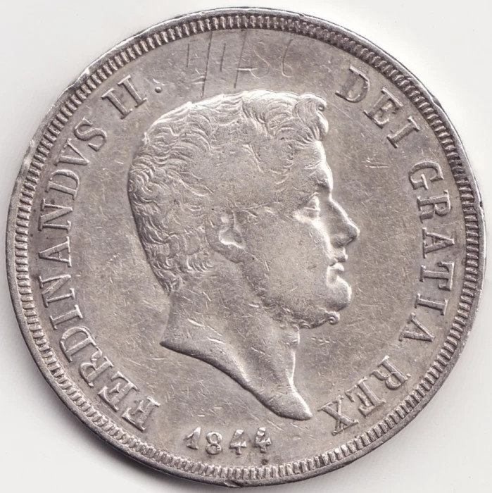 Moneda Regatul celor Doua Sicilii - 120 Grana 1844 - Argint