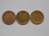 LOT 3 MONEDE DIFERITE 10 CENTS HONG KONG