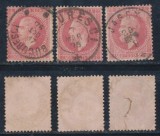 Emisiunea Paris 1872 lot 3 timbre 50 bani cu stampile frumoase Bucuresti si Iasi