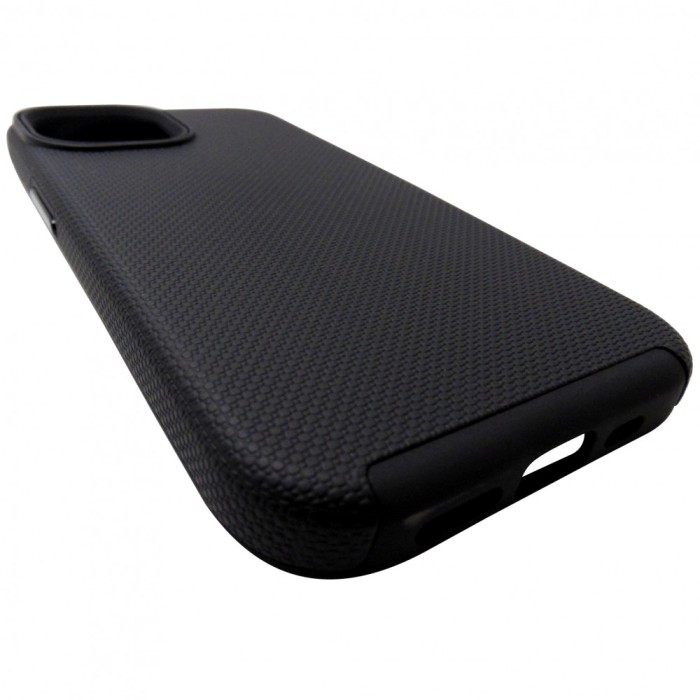 Husa tip capac spate Prio neagra, policarbonat si TPU, pentru Apple iPhone 15