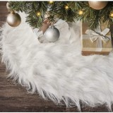 Covor pentru bradul de craciun, diametru 90 cm, blana grosime 7 cm, alb, Flippy