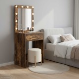 Cumpara ieftin Birou de Toaleta Stejar afumat 50 x 41 x 135 cm Lemn compozit