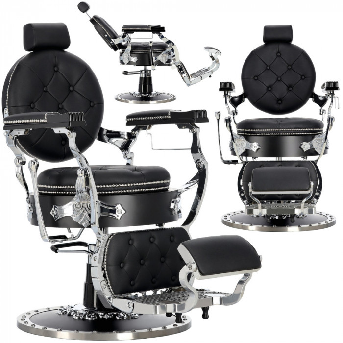 Scaun hidraulic de frizerie pentru salonul de coafură barber shop Black Pearl Barberking