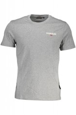 Tricou barbati cu logo din bumbac gri (Marime: M) foto