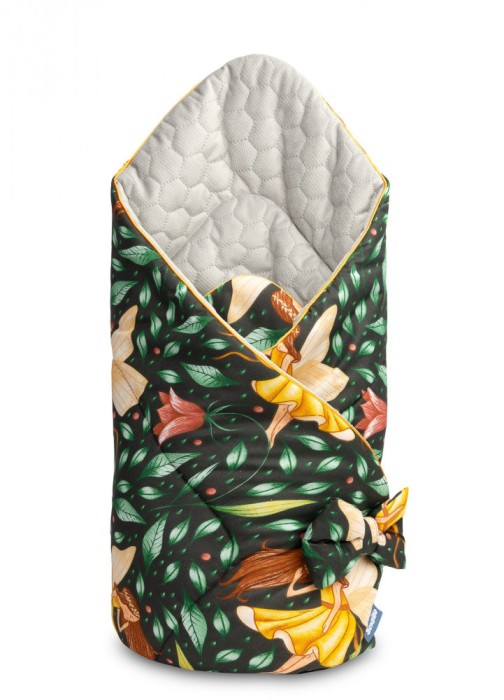 Paturica nou-nascut Sensillo Velvet Wrap Verde Zane 75x75 cm