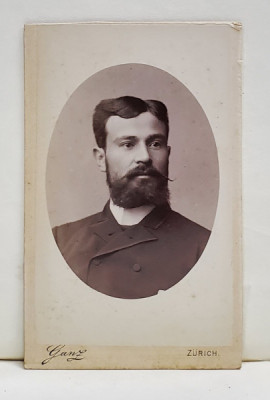 BARBAT CU BARBA , FOTOGRAF GANZ ZURICH , TIP C.D.V. , 1883 foto