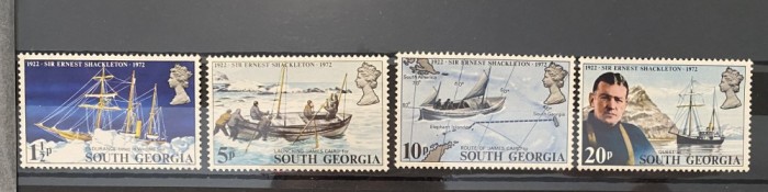 PC474 - Georgia de Sud 1972 Navigatie Shackleton/ Vapoare, serie MNH, 4v
