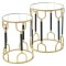 Set 2 masute de cafea Black Gold din metal si sticla