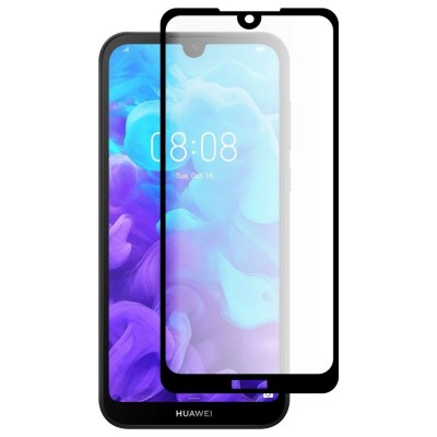 Folie de Sticla 5D HUAWEI Y5 2019 (Negru) Full Glue foto