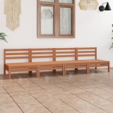 Cumpara ieftin Set mobilier gradina Gossi, 4 piese, lemn masiv pin, maro miere, canapea, exterior