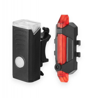 Set lanterna si lumina stop pentru bicicleta HY-025, incarcare USB foto