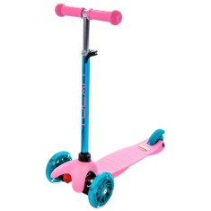 Trotineta Reglabila Action Pro One Copii, Sofia CONCEPT&reg;, Aluminum, Roti luminoase, Pink/Blue