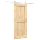 Cumpara ieftin Usa glisanta cu set de feronerie 85x210 cm, lemn masiv de pin