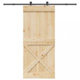 vidaXL Ușă glisantă cu set feronerie, 100x210 cm, lemn masiv de pin