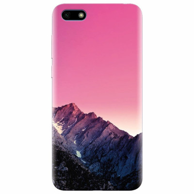 Husa silicon pentru Huawei Y5 2018, Mountain Peak Pink Gradient Effect foto