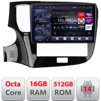 Navigatie Mitsubishi Oultander 2020- Edotec Kit-1230-20 8 core QLED 2K 16+512 360 Android Waze USB Navigatie Internet Youtube Radio CarStore Technolog foto