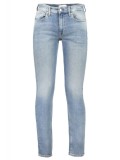 Cumpara ieftin Blugi barbati cu talie medie, croiala Slim fit, albastru deschis, W28 L32