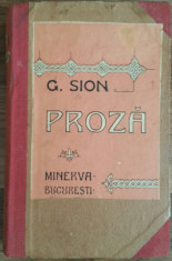 G. SION - PROZA - SUVENIRE CONTIMPORANE {1915} foto