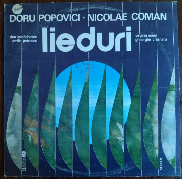 DISC LP: DORU POPOVICI / NICOLAE COMAN - LIEDURI (ST-ECE 01646 / 1980)