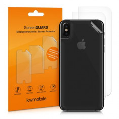 Set 3 Folii de protectie pentru Apple iPhone X, Kwmobile, Spate, Transparenta, 44864.5 foto
